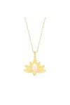 14 Ayar Altın Lotus İnci Kolye