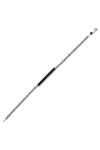 Gümüş Siyah Taş Künyeli Kral Erkek Bileklik